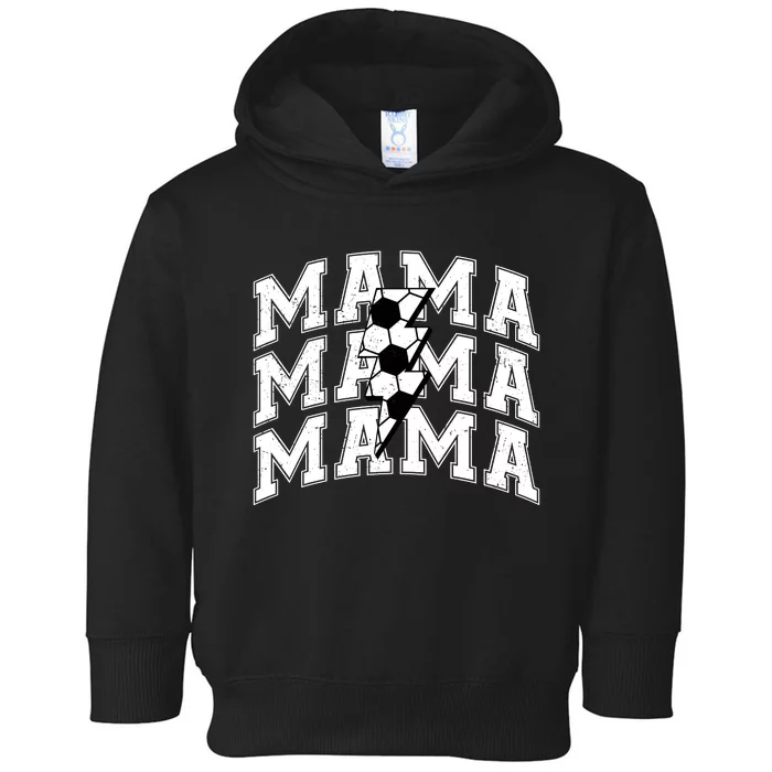 Soccer Mama Distressed Lightning Bolt Mom Toddler Hoodie