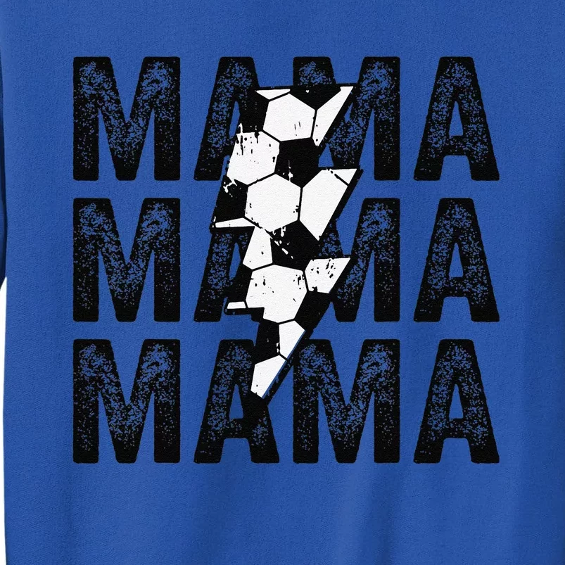 Soccer Mama Distressed Lightning Bolt Mom Tall Sweatshirt