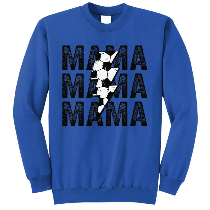 Soccer Mama Distressed Lightning Bolt Mom Tall Sweatshirt