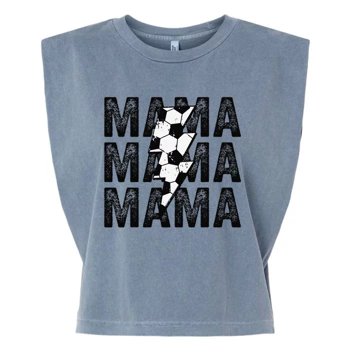 Soccer Mama Distressed Lightning Bolt Mom Garment-Dyed Women's Muscle Tee