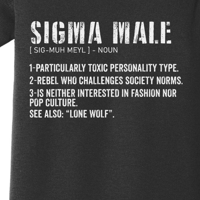 Sigma Male Definition Funny Dictionary For Baby Bodysuit