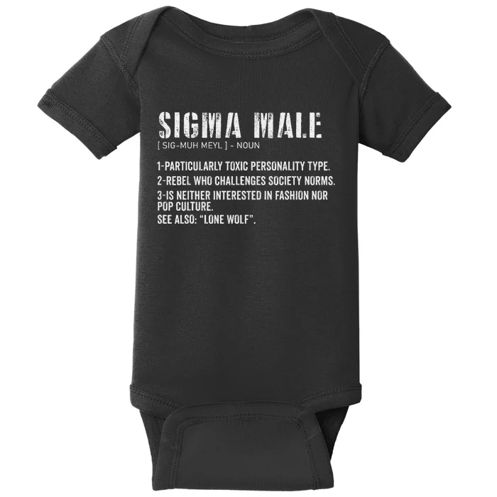 Sigma Male Definition Funny Dictionary For Baby Bodysuit