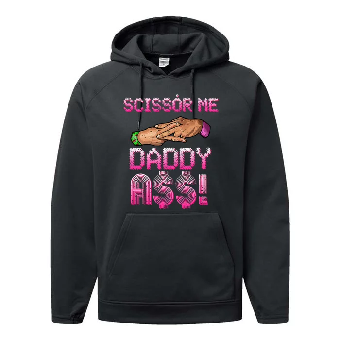 Scissor Me Daddy A$$ Hand Funny Trendy Wrestling Meme Joke Performance Fleece Hoodie