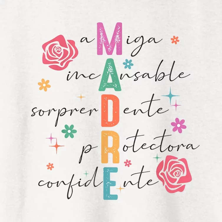 Spanish Mothers Day Retro Madre Retro Mama Women's Crop Top Tee