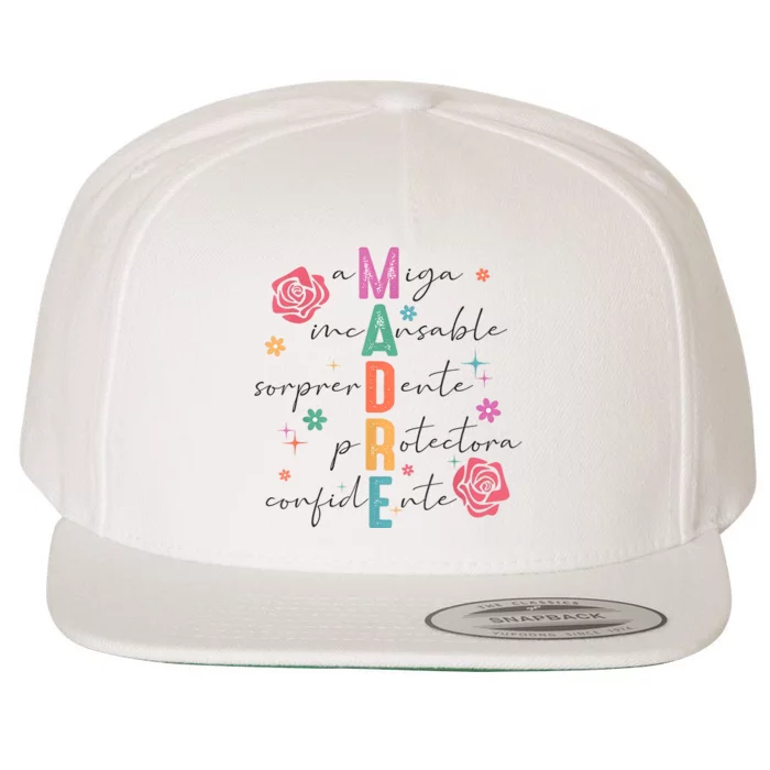 Spanish Mothers Day Retro Madre Retro Mama Wool Snapback Cap