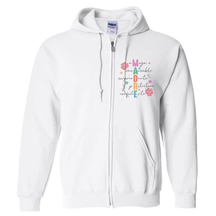 Spanish Mothers Day Retro Madre Retro Mama Full Zip Hoodie