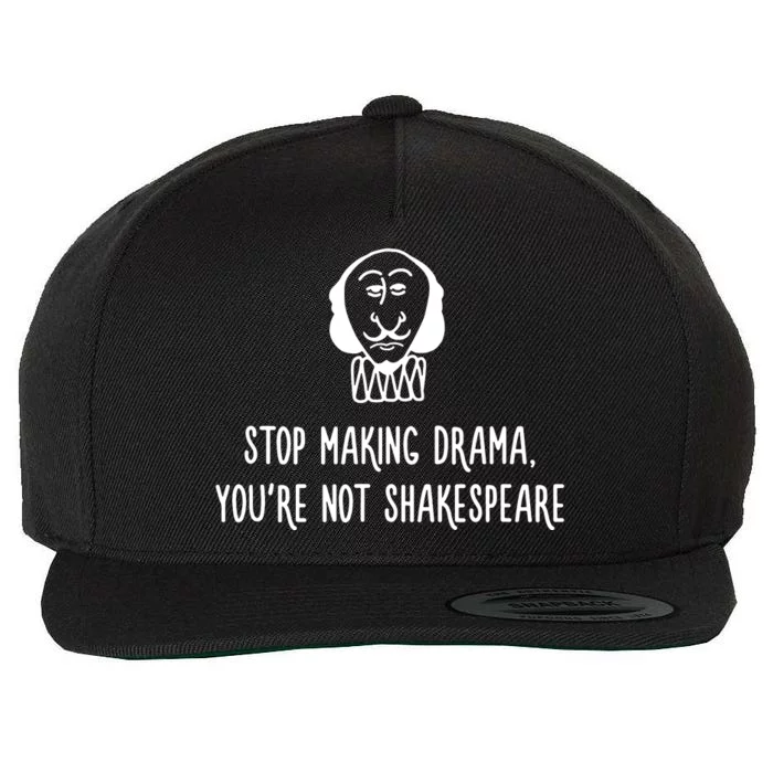 Stop Making Drama YouRe Not Shakespeare Wool Snapback Cap