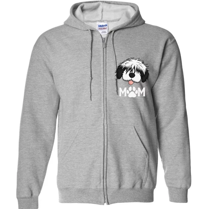 Sheepadoodle Mom Dog Mother Gift Idea For Mother's Day Full Zip Hoodie