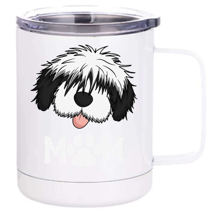 Sheepadoodle Mom Dog Mother Gift Idea For Mother's Day Front & Back 12oz Stainless Steel Tumbler Cup