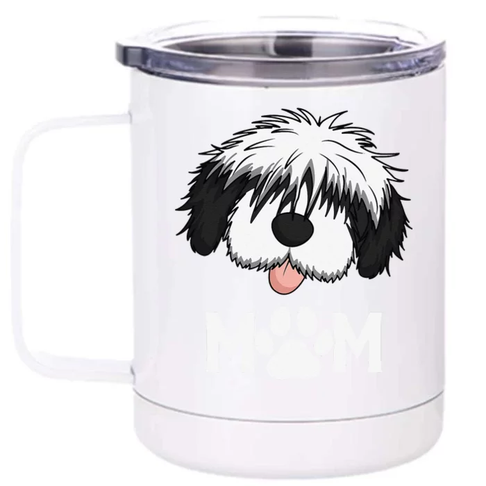 Sheepadoodle Mom Dog Mother Gift Idea For Mother's Day Front & Back 12oz Stainless Steel Tumbler Cup