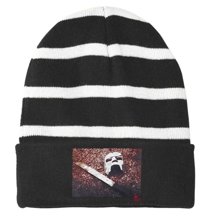 Supreme Mf Doom Hooded Striped Beanie with Solid Band