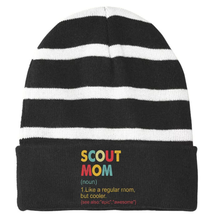 Scout Mom Definition Scout Mom Striped Beanie with Solid Band