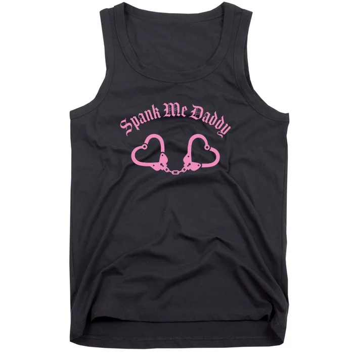 Spank Me Daddy Pink Heart Shaped Handcuffs Tank Top