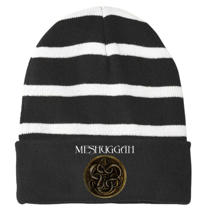 Snake Meshuggah  Design Striped Beanie with Solid Band