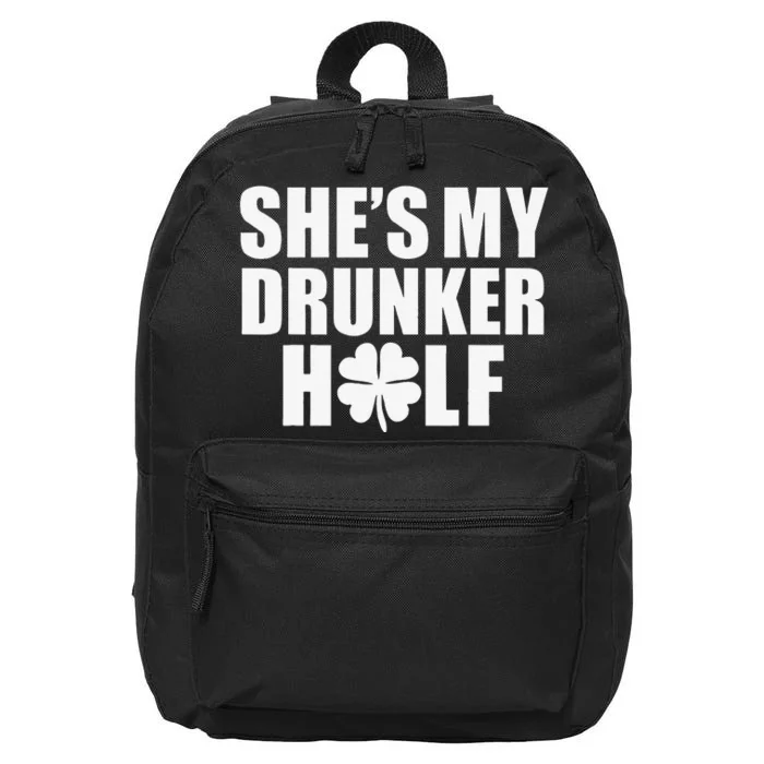 She's My Drunker Half Saint Patrick's Day Couples Funny 16 in Basic Backpack