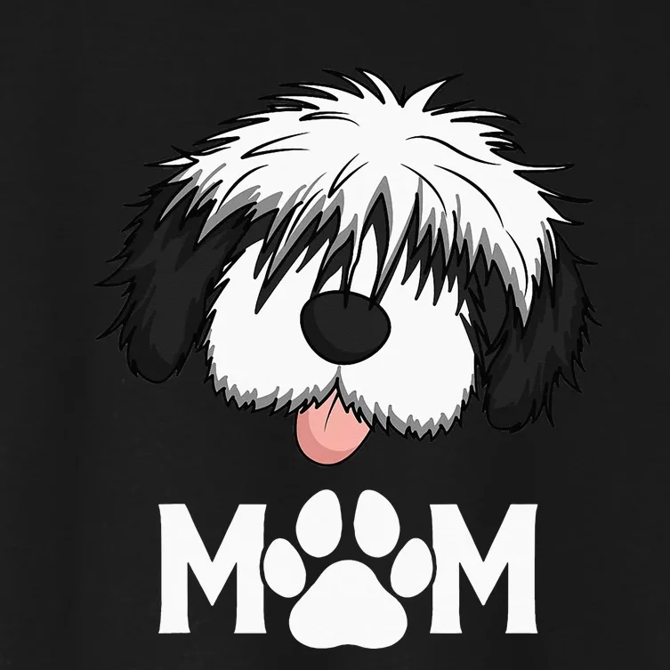 Sheepadoodle Mom Dog Mother Gift Idea for Mother's Day Women's Crop Top Tee