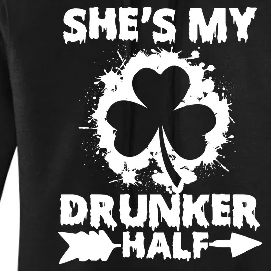 She's My Drunker Half Shamrock St Patricks Day Drinking Women's Pullover Hoodie