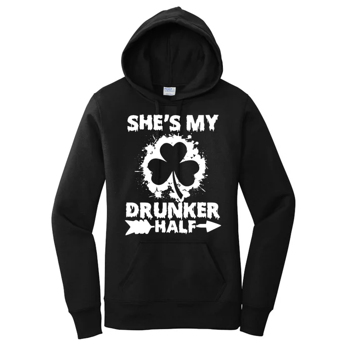 She's My Drunker Half Shamrock St Patricks Day Drinking Women's Pullover Hoodie