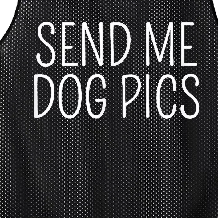 Send Me Dog Pics Funny Dog Lover Quote Mesh Reversible Basketball Jersey Tank