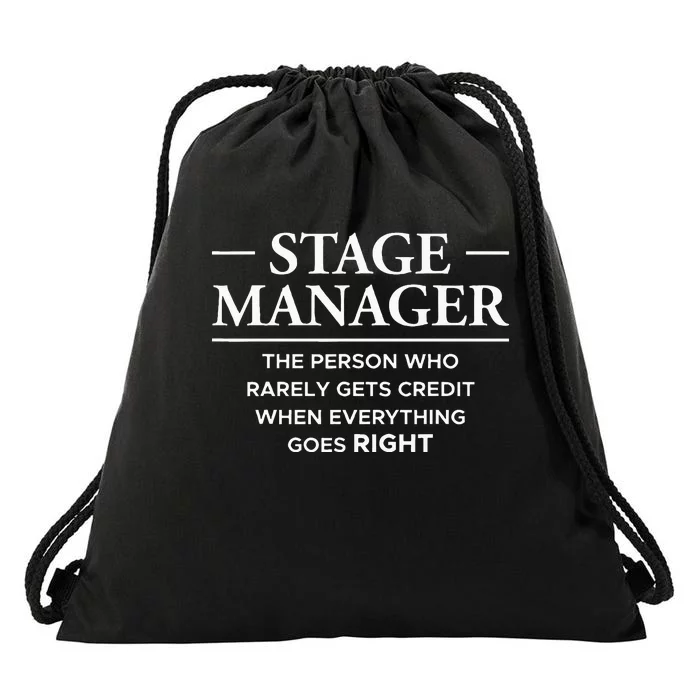 Stage Manager Definition Backstage Stage Crew Drawstring Bag