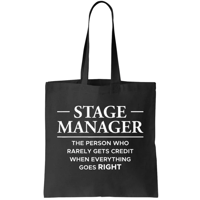 Stage Manager Definition Backstage Stage Crew Tote Bag