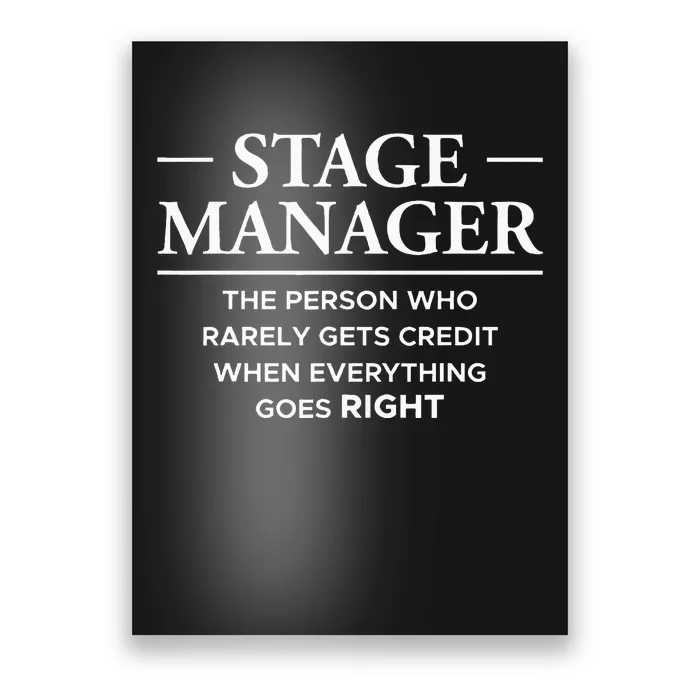 Stage Manager Definition Backstage Stage Crew Poster