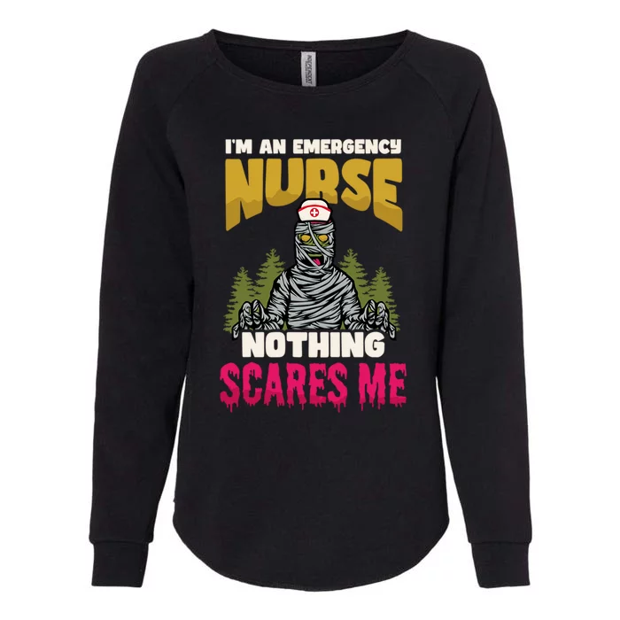 Scares Me Emergency Nurse Design Halloween Nurse Gift Womens California Wash Sweatshirt