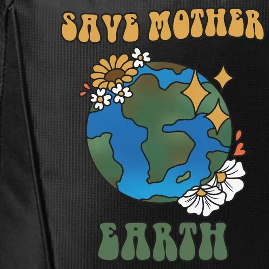 Save Mother Earth Retro Planet Floral City Backpack