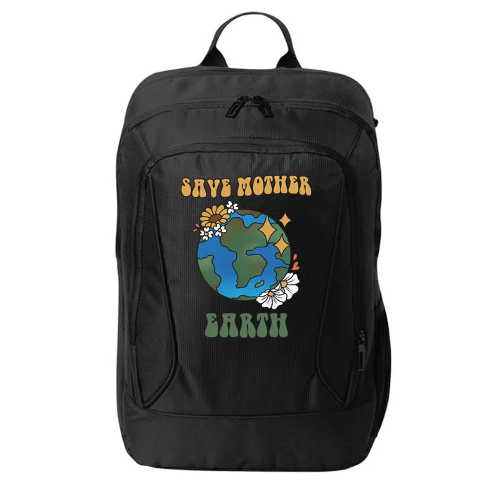 Save Mother Earth Retro Planet Floral City Backpack