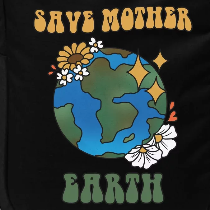 Save Mother Earth Retro Planet Floral Impact Tech Backpack