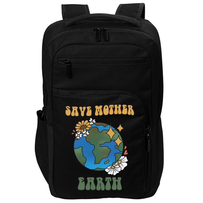 Save Mother Earth Retro Planet Floral Impact Tech Backpack