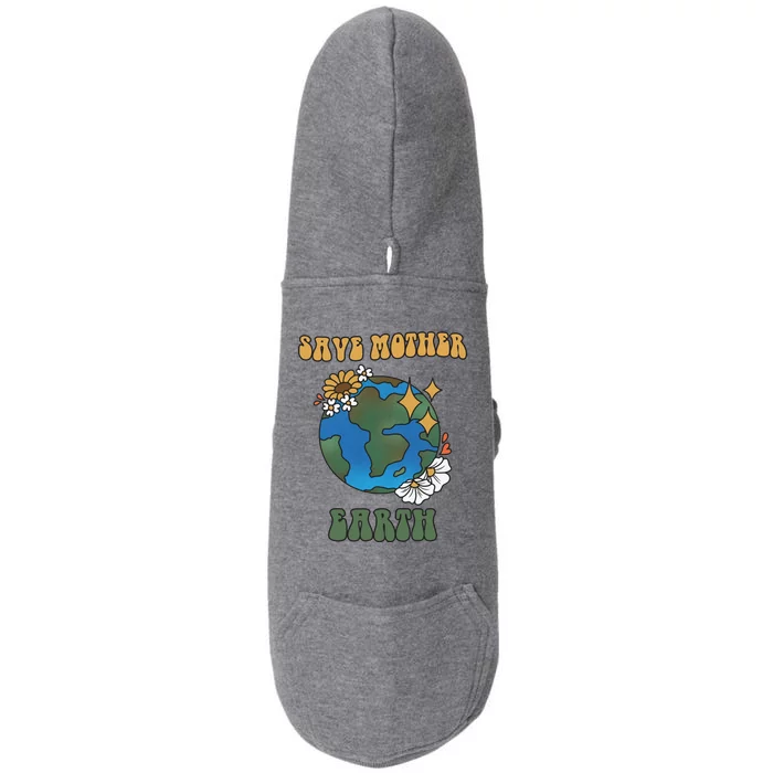 Save Mother Earth Retro Planet Floral Doggie 3-End Fleece Hoodie