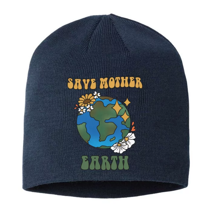 Save Mother Earth Retro Planet Floral 8 1/2in Sustainable Knit Beanie