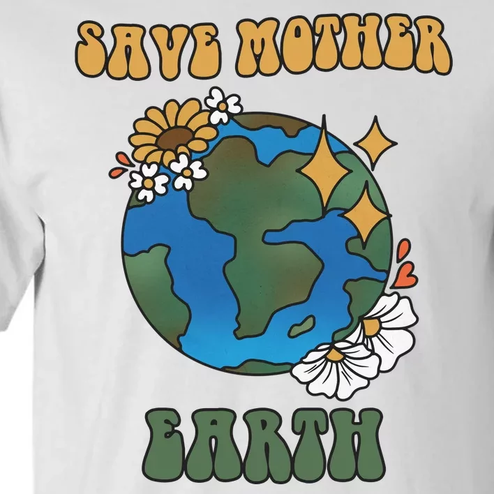 Save Mother Earth Retro Planet Floral Tall T-Shirt