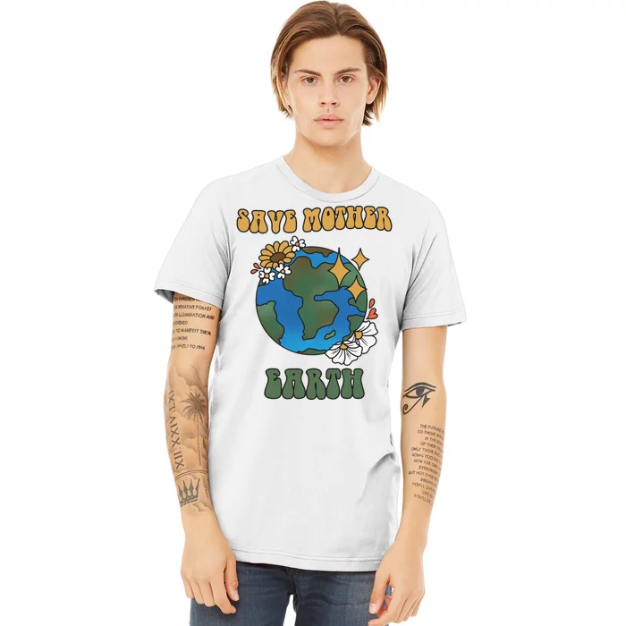 Save Mother Earth Retro Planet Floral Premium T-Shirt