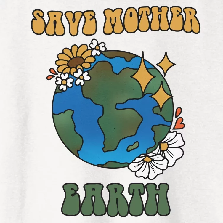 Save Mother Earth Retro Planet Floral Women's Crop Top Tee