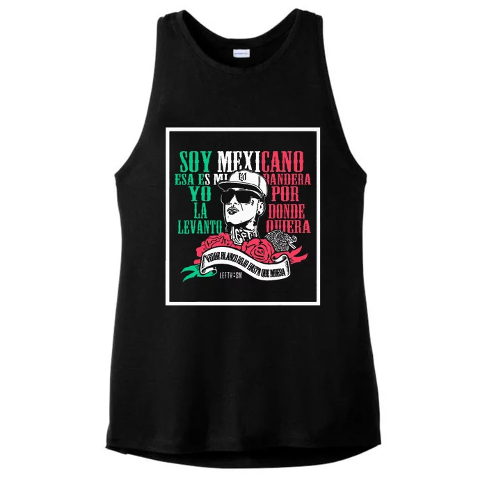 Soy mexicano esa es mi bandera Mexican Rapper Lefty SM Ladies Tri-Blend Wicking Tank