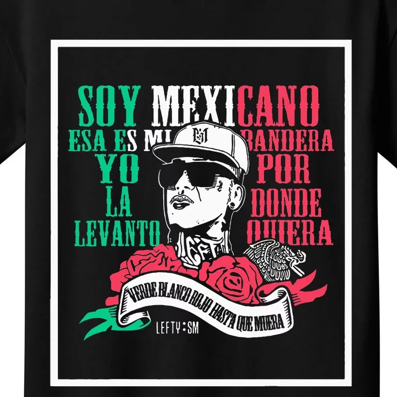 Soy mexicano esa es mi bandera Mexican Rapper Lefty SM Kids T-Shirt