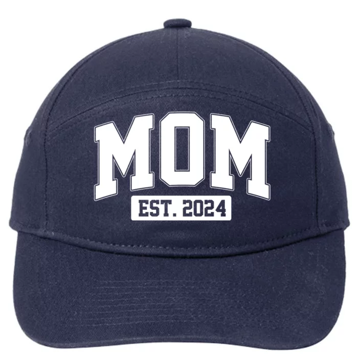 Sporty Mom Est 2024 New Mother Celebrate Mothers Day 7-Panel Snapback Hat