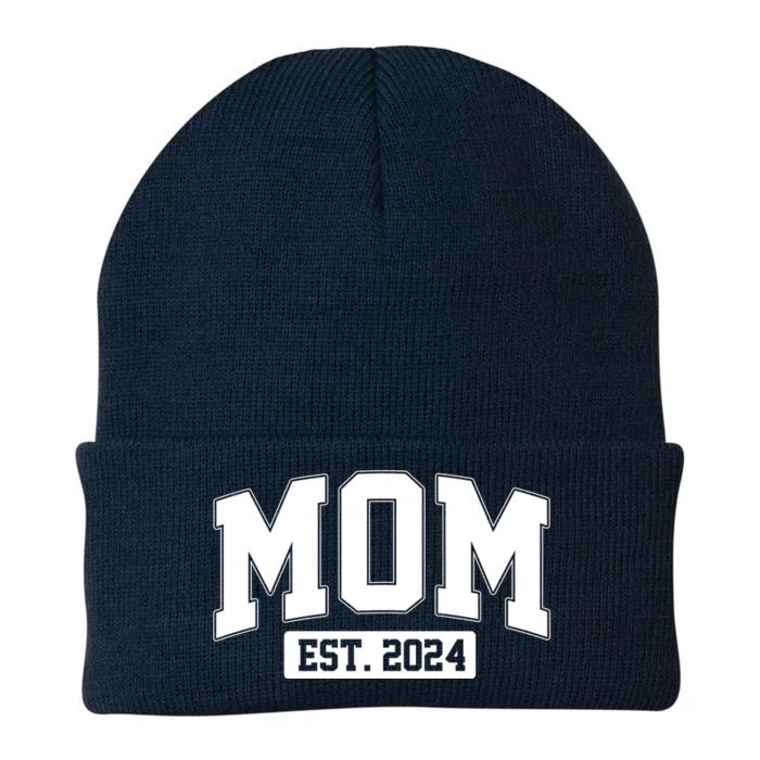 Sporty Mom Est 2024 New Mother Celebrate Mothers Day Knit Cap Winter Beanie