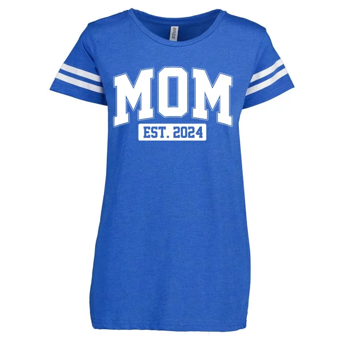 Sporty Mom Est 2024 New Mother Celebrate Mothers Day Enza Ladies Jersey Football T-Shirt