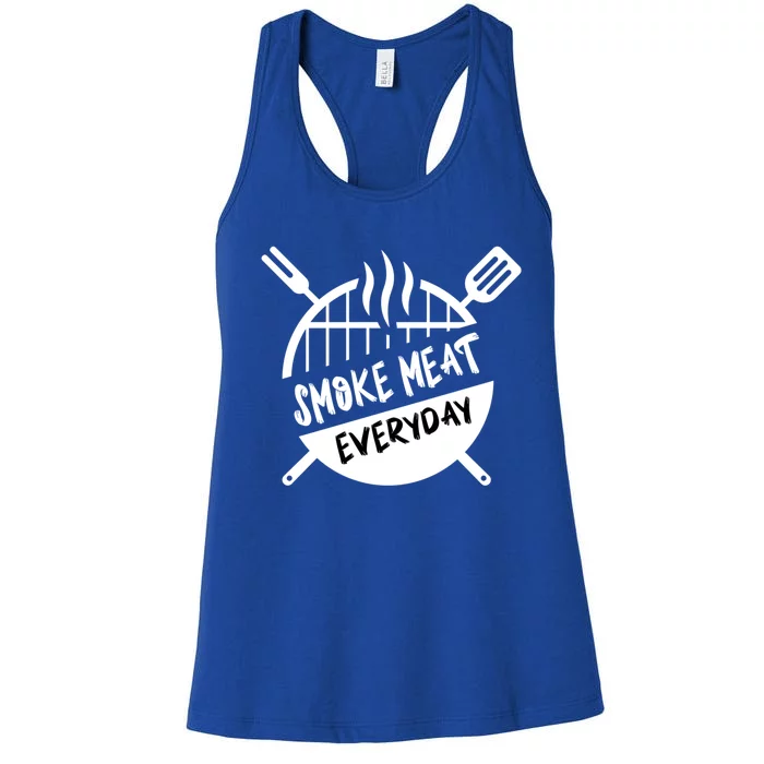 Smoke Meat Everyday Tee Funny Bbq Grilling Gift Women's Racerback Tank