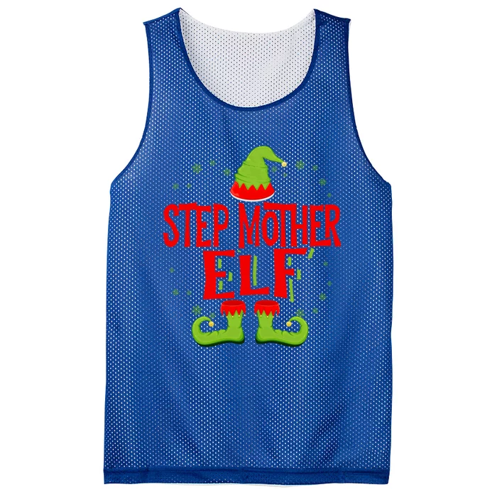 Step Mother Elf Matching Family Christmas Gift Mesh Reversible Basketball Jersey Tank