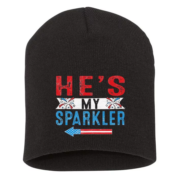 She's My Firecracker Funny 4th July Matching Couples For Him Short Acrylic Beanie