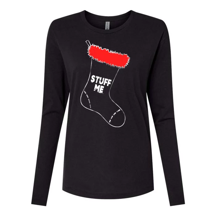 Stuff Me Funny Christmas Stocking Womens Cotton Relaxed Long Sleeve T-Shirt