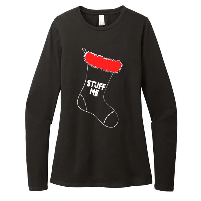 Stuff Me Funny Christmas Stocking Womens CVC Long Sleeve Shirt