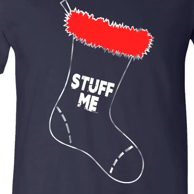 Stuff Me Funny Christmas Stocking V-Neck T-Shirt