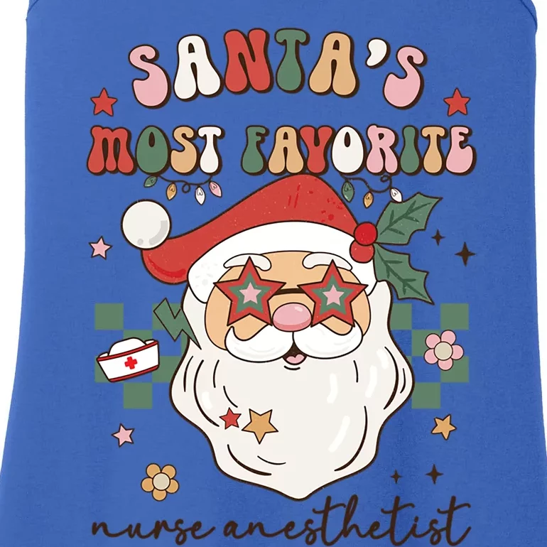 Santas Most Favorite Nurse Anesthetist Retro Christmas Xmas Cool Gift Ladies Essential Tank