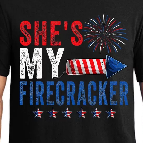 SheS My Firecracker His And Her 4th July Matching Couples Pajama Set