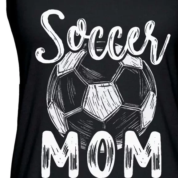 Soccer Mom For Women Family Matching Team Player Soccer Ball Ladies Essential Flowy Tank